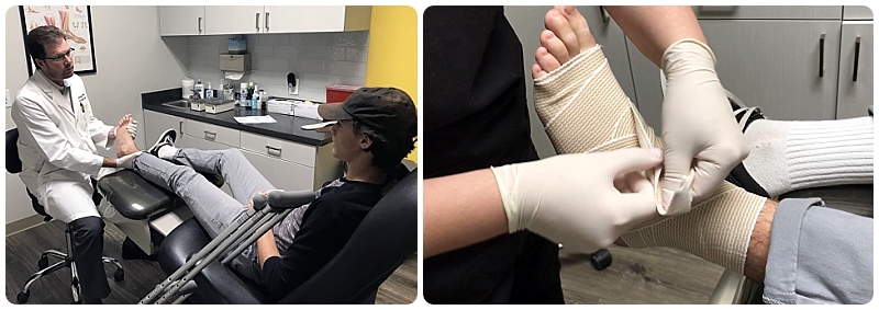 Podiatrist consulting with athlete