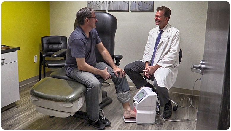 Dr. Bennett and Laser Fungal Toenail Patient